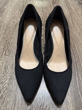 Alfani Black Pointed-Toe Knit Pumps